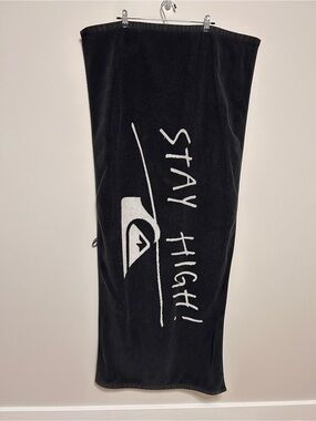 Quiksilver Y2K Black White Beach Towel Stay High Graphic 140cm x 60cm *FLAW